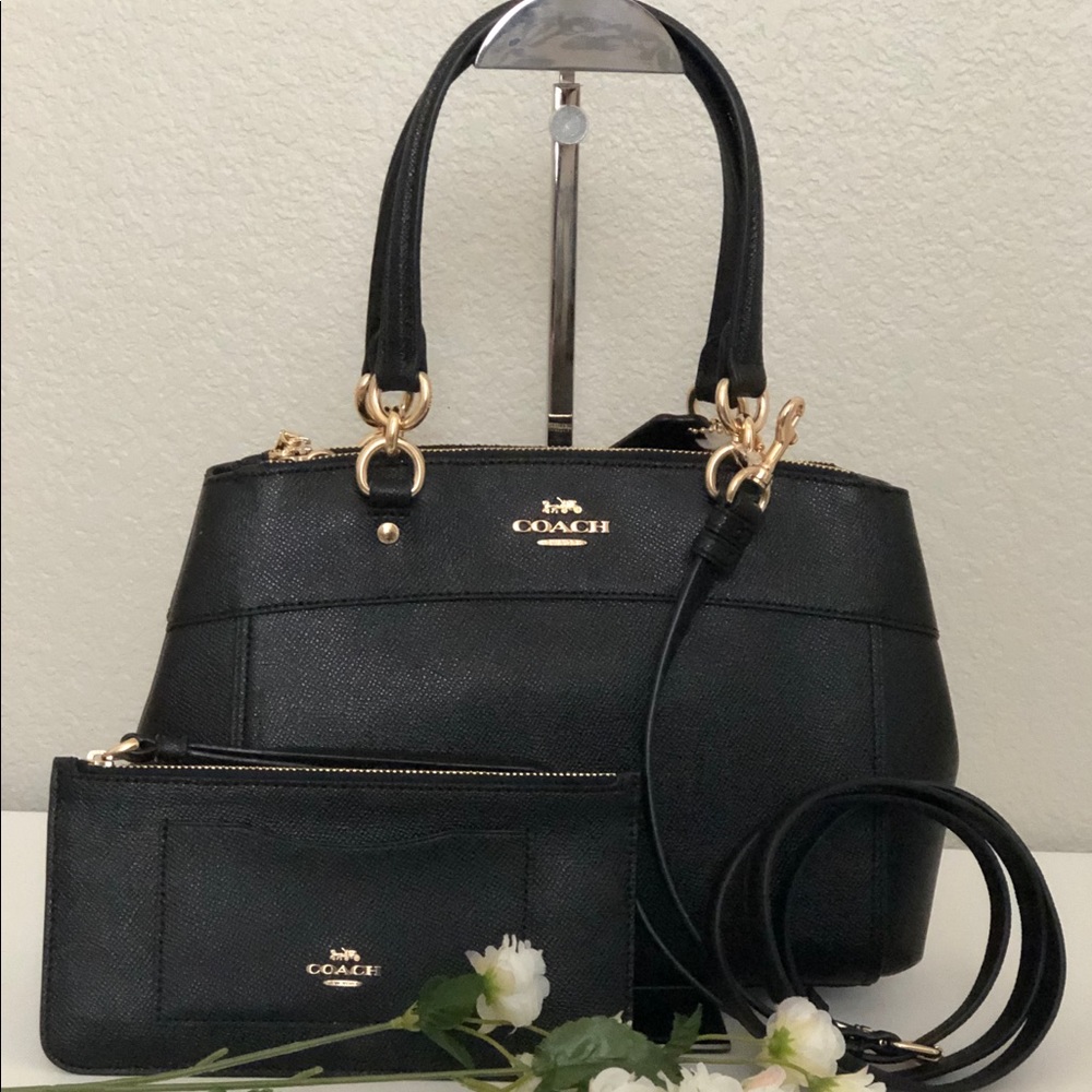 LN Coach Mini Brooke Carryall Zip Top Wallet Black